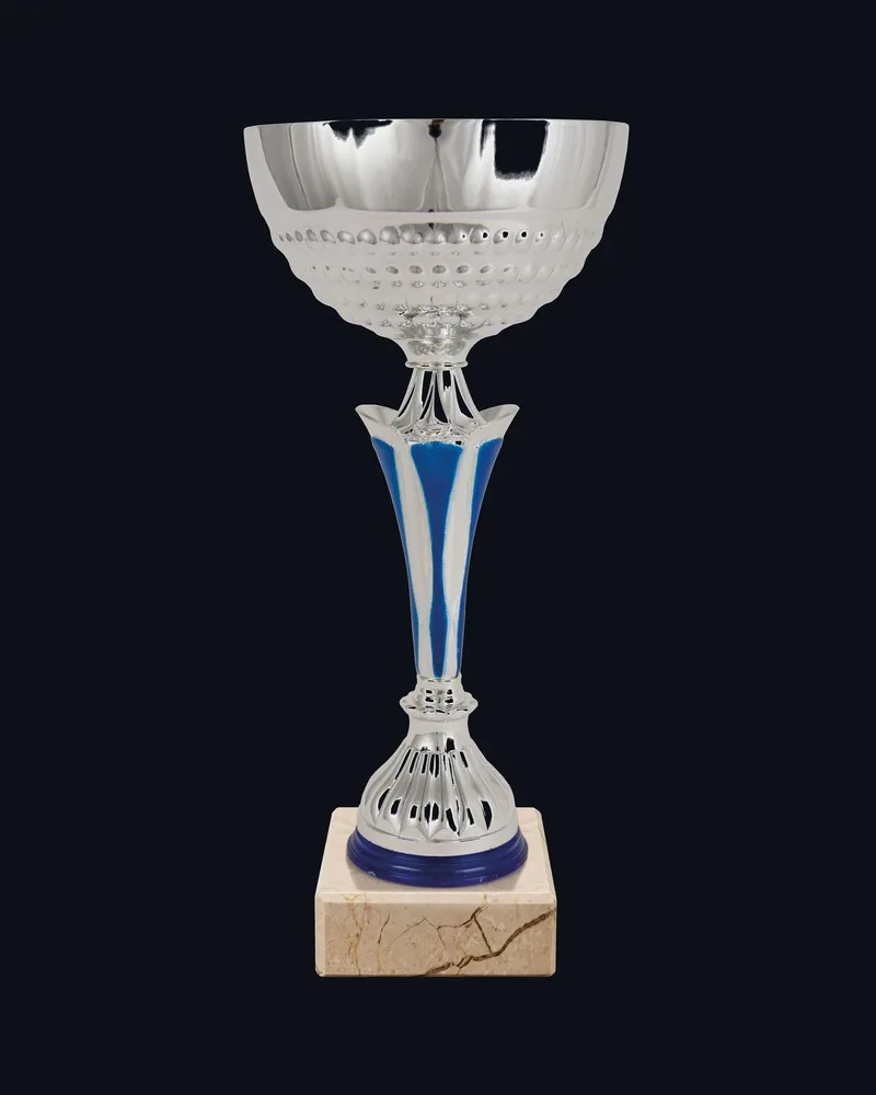 Copa Columna Flor Plata y Azul