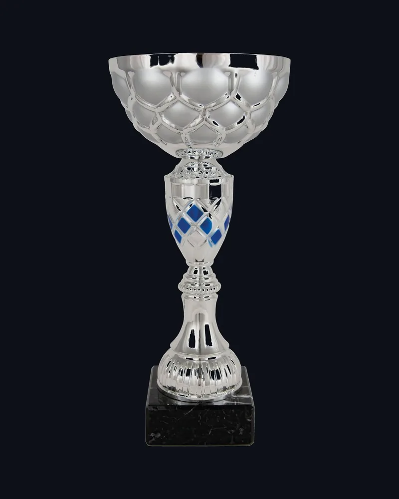 Copa Nudo Central Damero Plata Azul