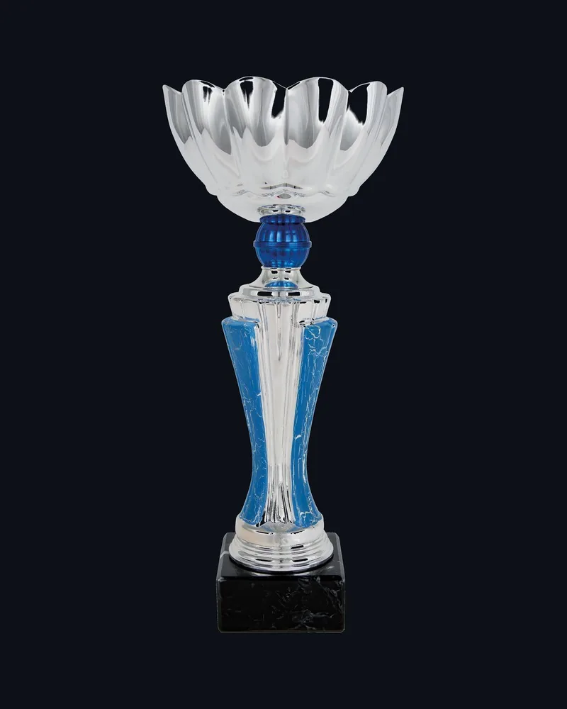 Copa Flor Doble Capa Azul