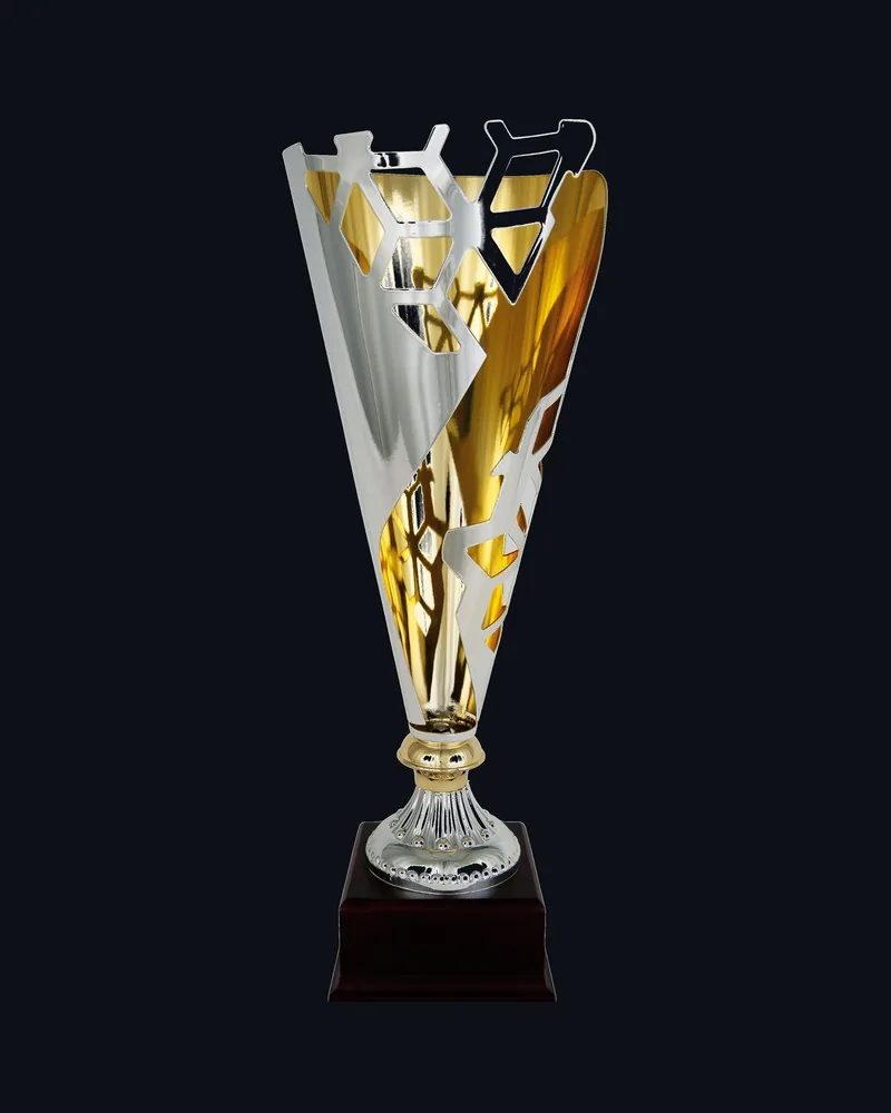 Copa Cono Láser Rombos Interior Oro