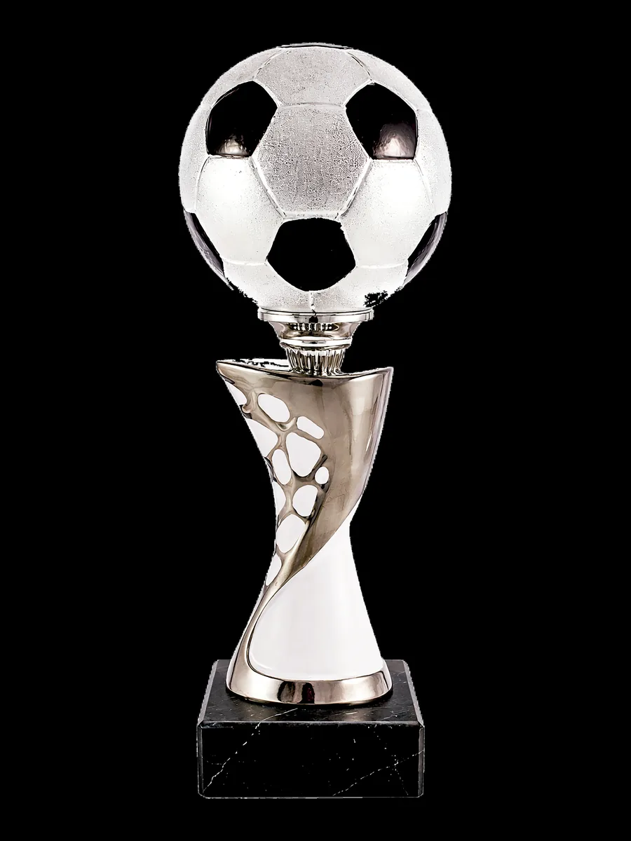 Balón de fútbol en cerámica plateado - Ref 6472