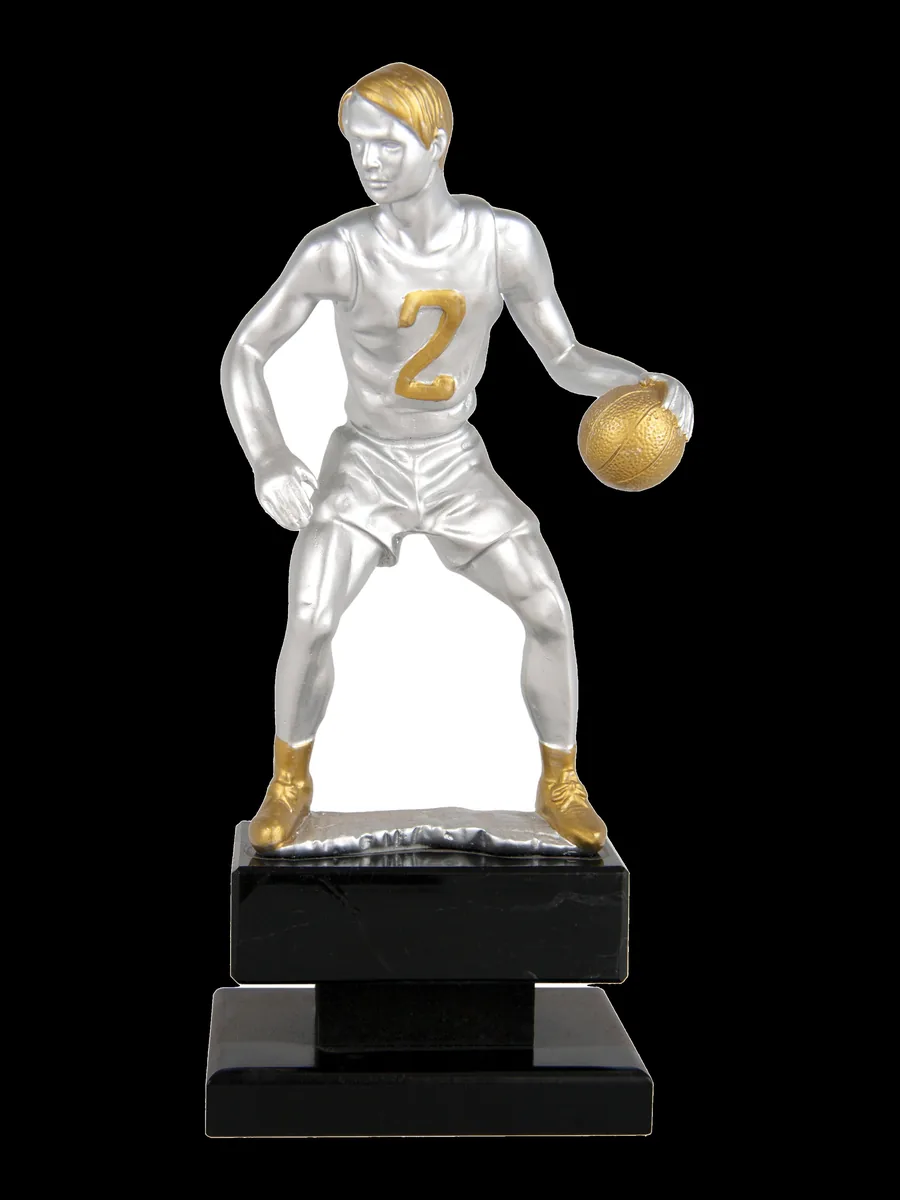 Jugador de básquet plateado y oro - Ref 6526