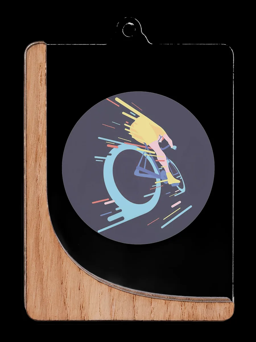 Medalla Madera Rectangular - Vista trasera