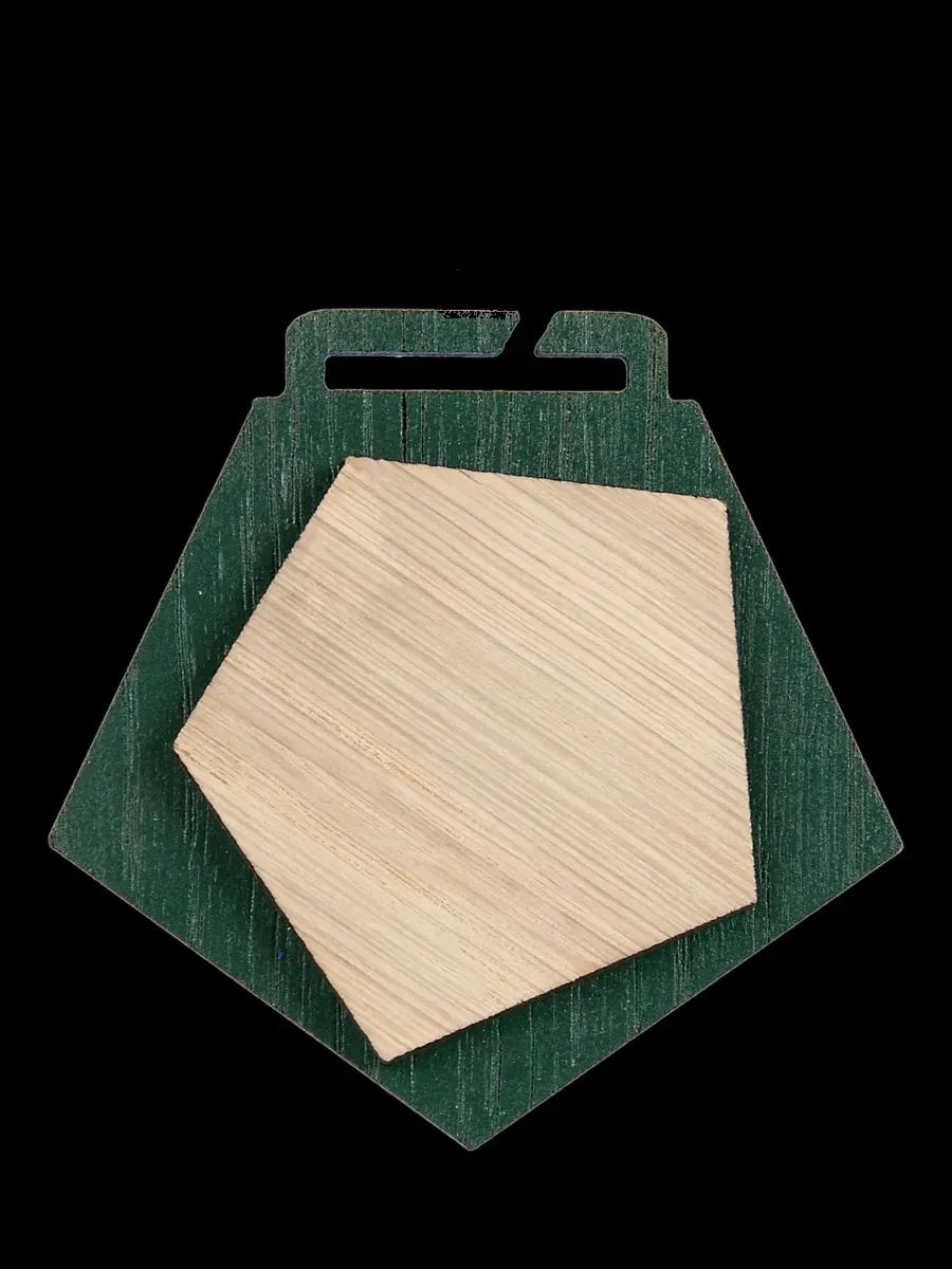 Medalla Madera Pentagonal