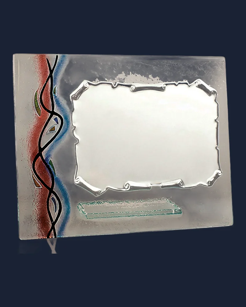 Placa Cristal con Franja Colores