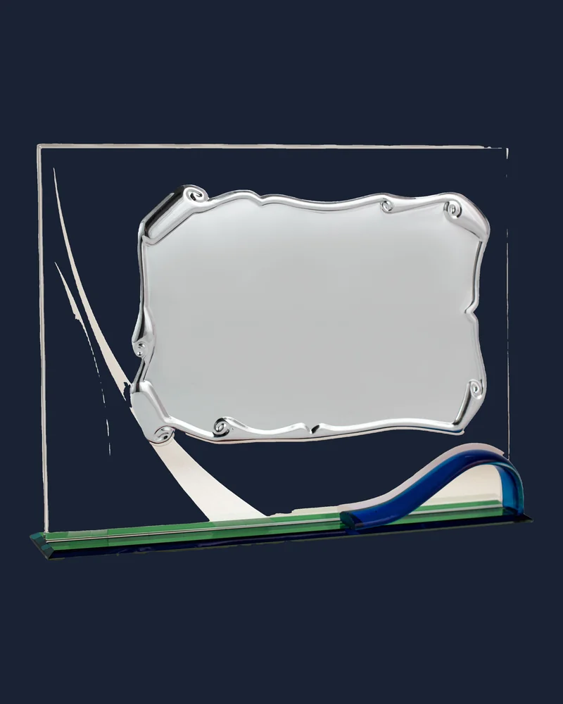 Placa Cristal con Pergamino y Base Onda