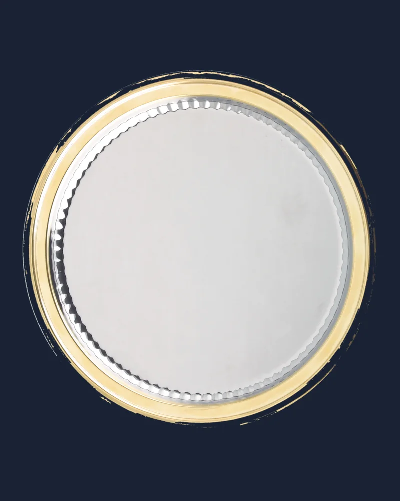 Plato Bicolor Plata y Dorado